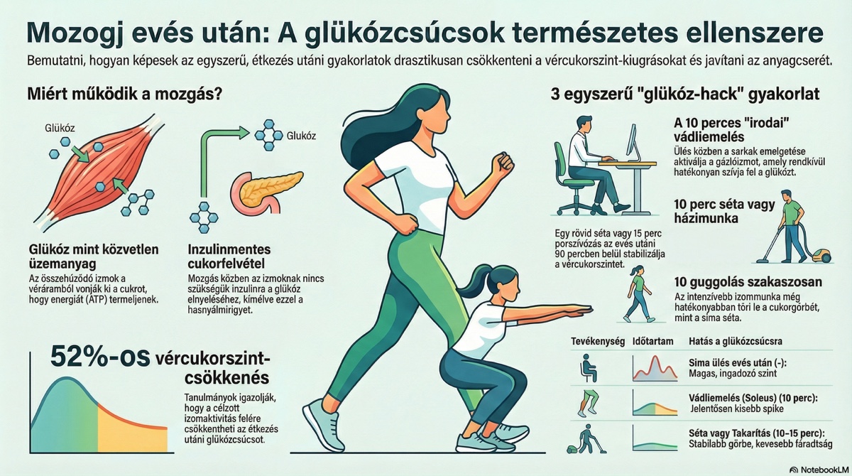Étkezés utáni vércukorszint-szabályozás egyszerű mozgással
